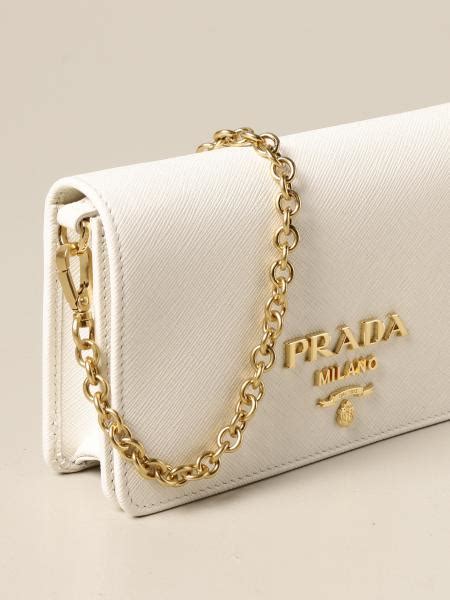 prada white leather bag|Prada white leather purse.